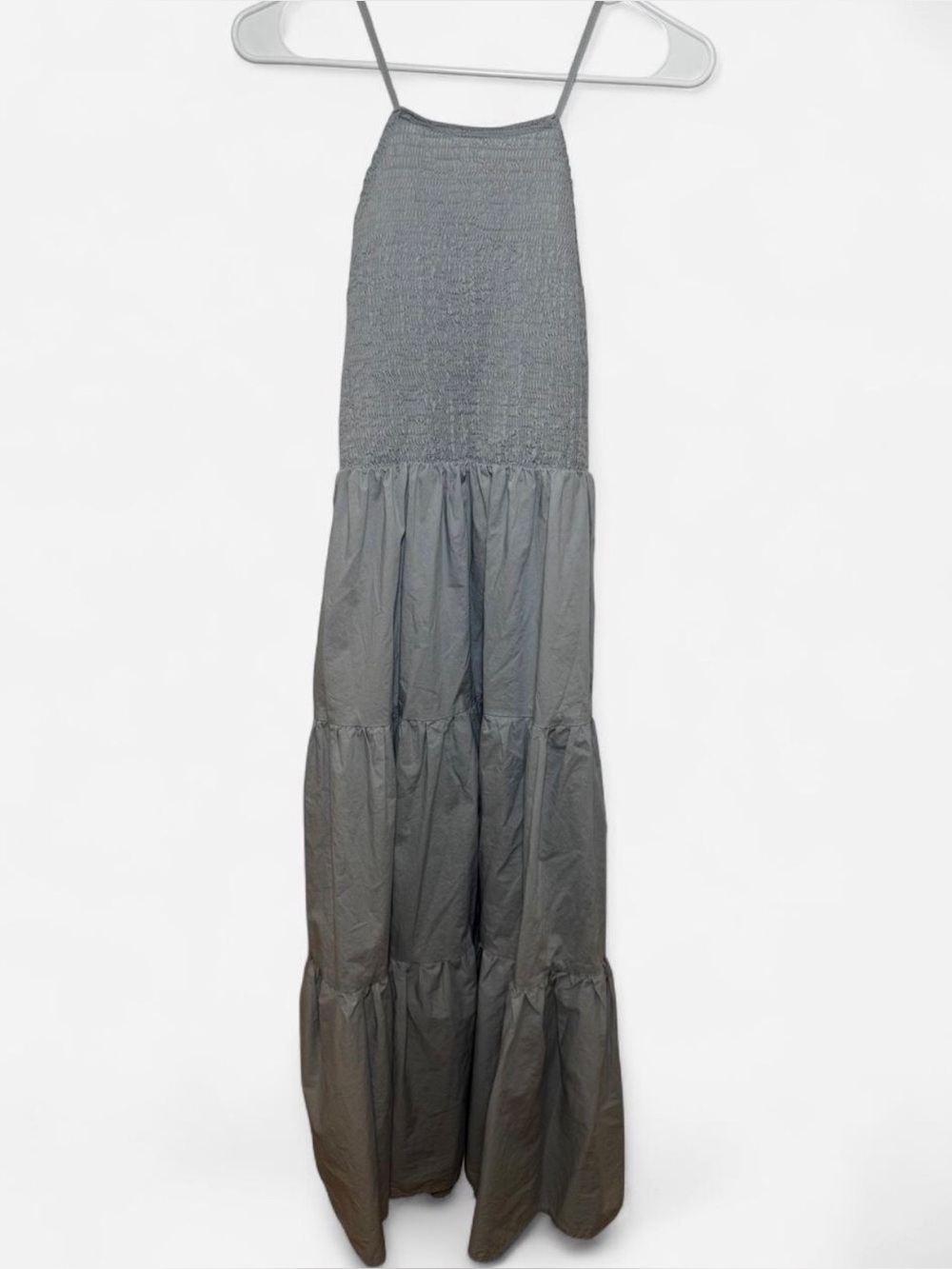 En Saison Light Blue Smocked Tiered Maxi Dress Womens Large Adjustable Straps - Picture 1 of 5